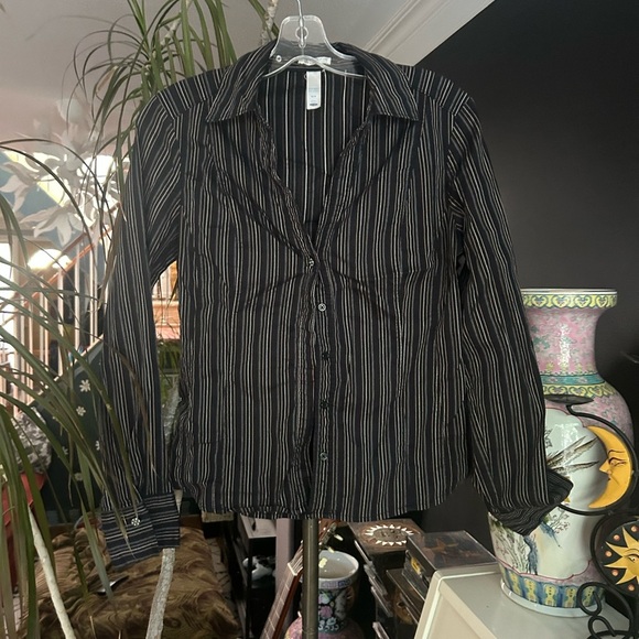 Y2K Old Navy Black Top with Pinstripes M - Picture 10 of 16